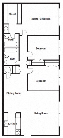 a floor plan of a living room and a dining room